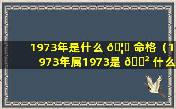 1973年是什么 🦆 命格（1973年属1973是 🌲 什么命）